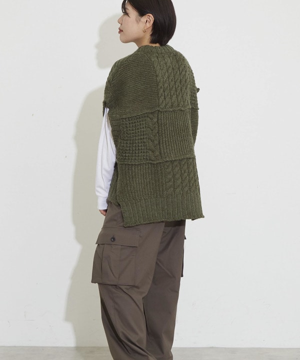 OVER SILHOUETTE CABLE KNIT VEST 詳細画像 6