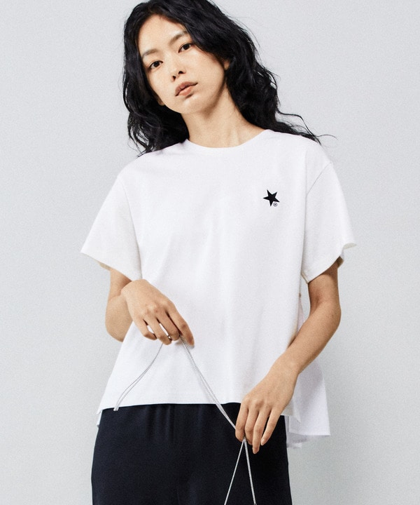 【NEW】バックギャザードッキングTシャツ 詳細画像 ホワイト 1