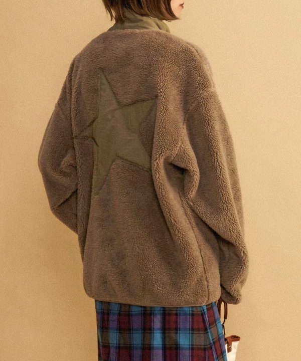 【WILD THINGS】別注 フラッフィー ボア フーディ フリース ブルゾン 詳細画像 2
