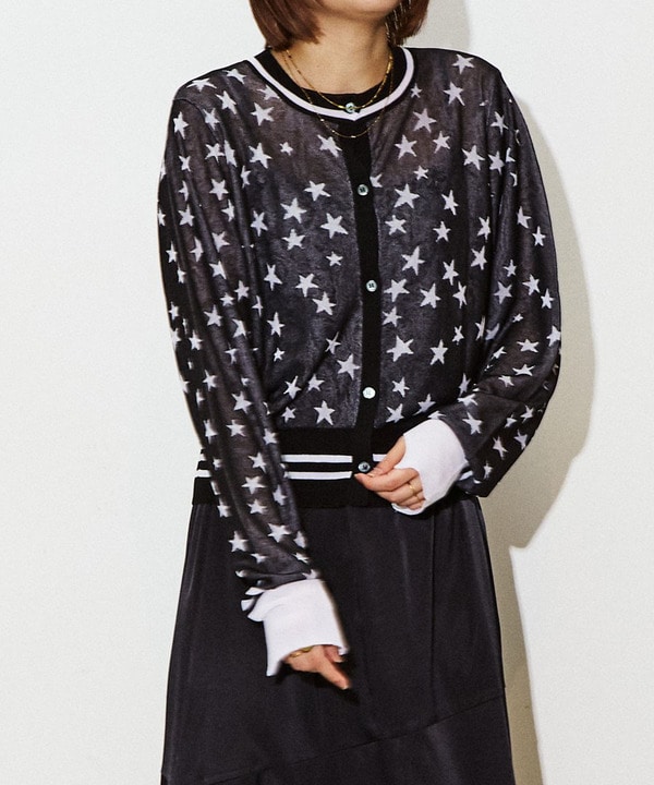 星★総柄シアーカーディガン 詳細画像 10