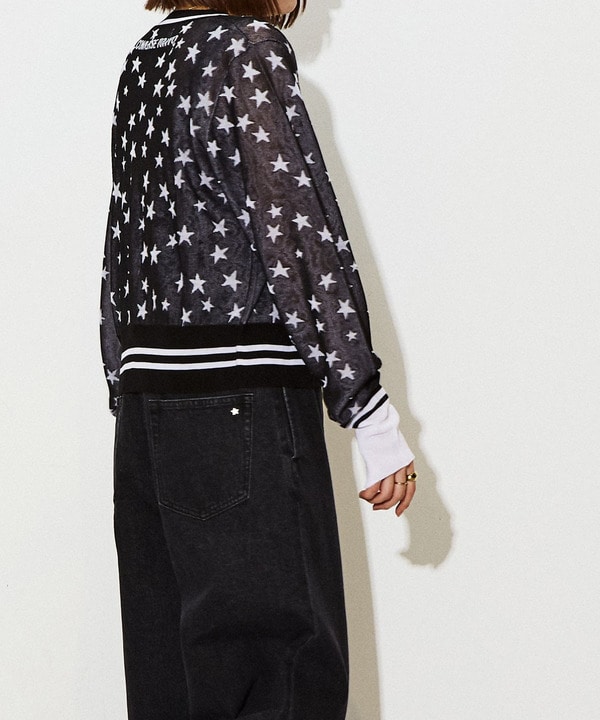 星★総柄シアーカーディガン 詳細画像 8