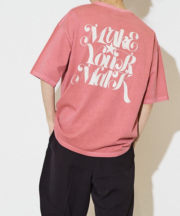 【MAKE YOUR MARK】PIGMENT DYE BACK PRINT TEE 詳細画像 レッド 1