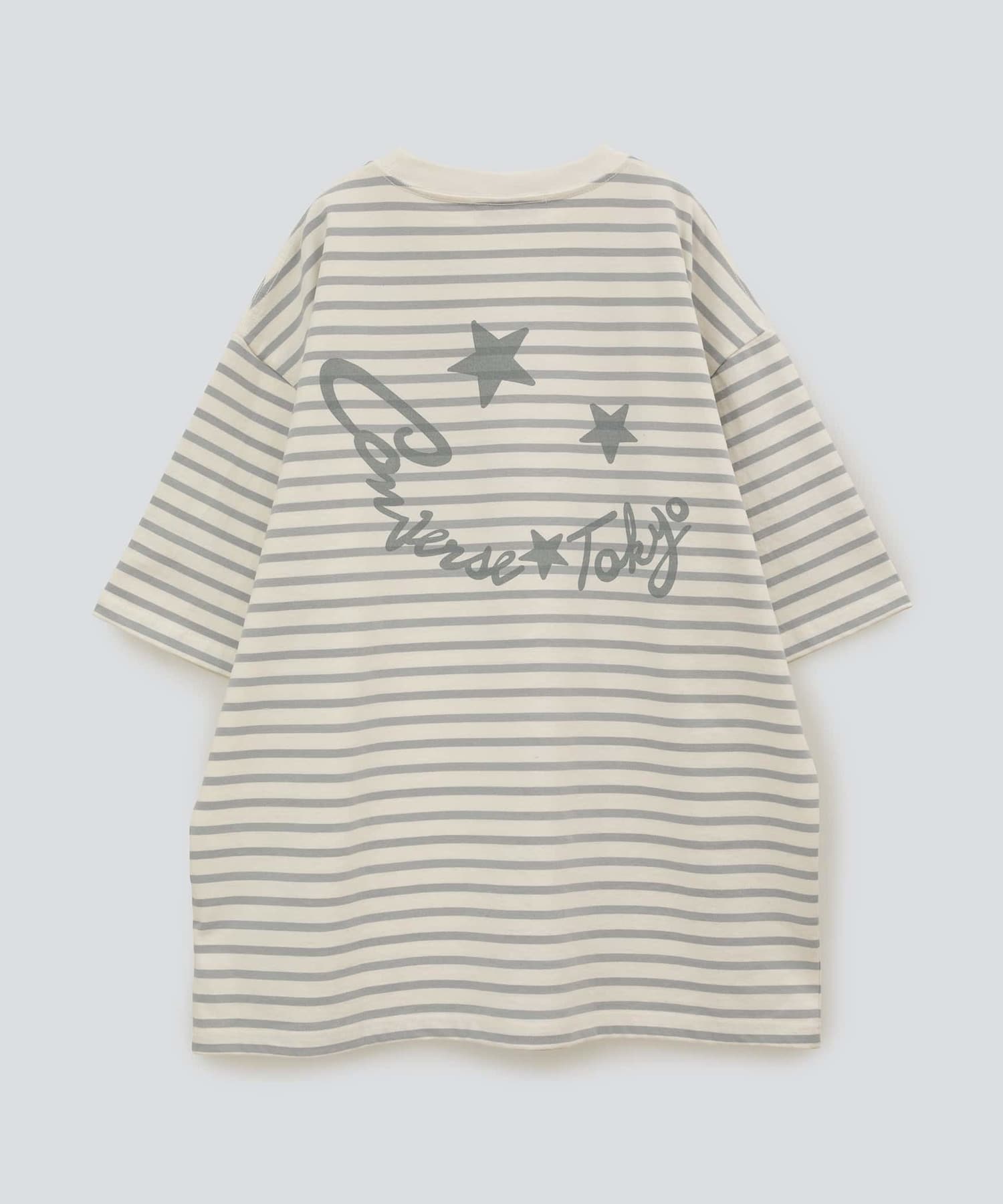 フェイスロゴ ボーダーオーバーサイズ Tシャツ｜CONVERSE TOKYO