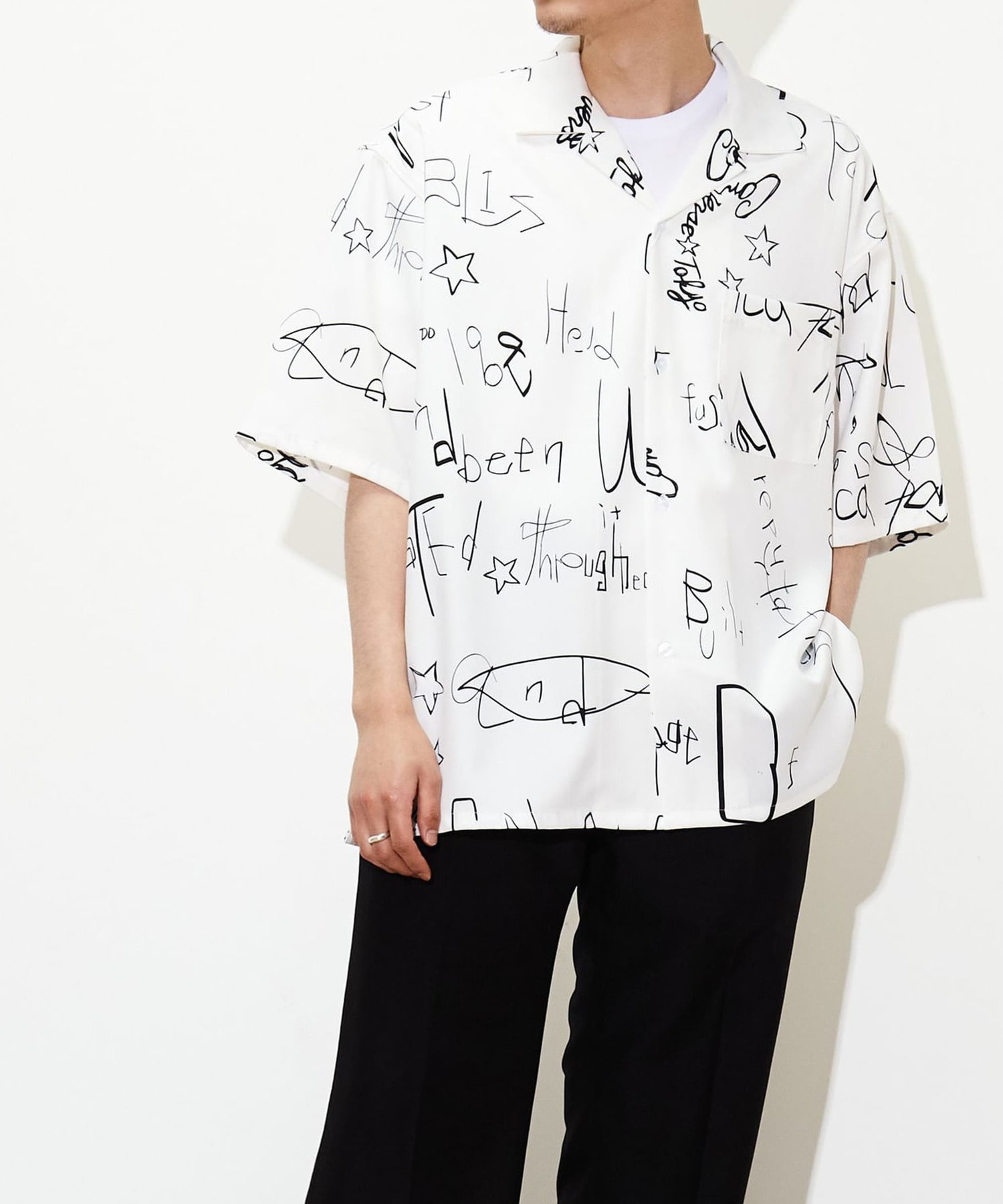 シャツ ブラウス ABSTRACT OPEN COLLAR SHIRT - 通販 - escopil.co.mz