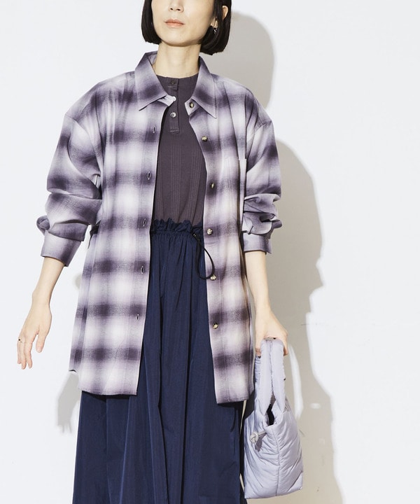 OVERSIZE OMBRE CHECKED SHIRT 詳細画像 1