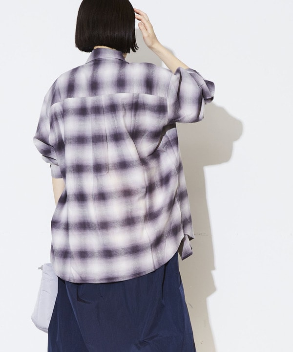OVERSIZE OMBRE CHECKED SHIRT 詳細画像 7
