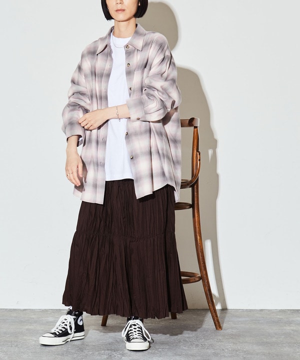 OVERSIZE OMBRE CHECKED SHIRT 詳細画像 8