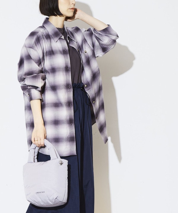 OVERSIZE OMBRE CHECKED SHIRT 詳細画像 ブラック 1