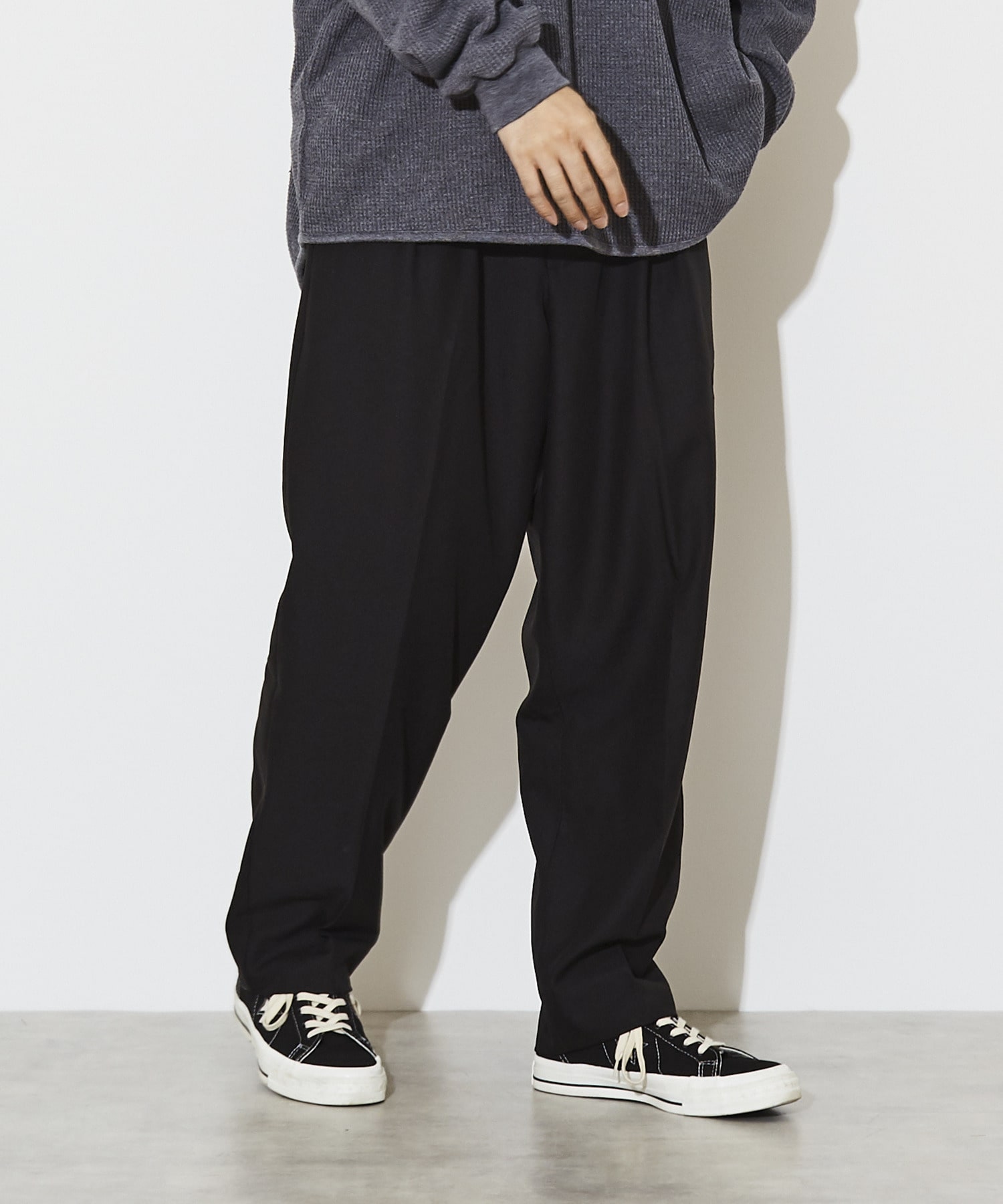 TWILL TAPERED SLACKS PANTS