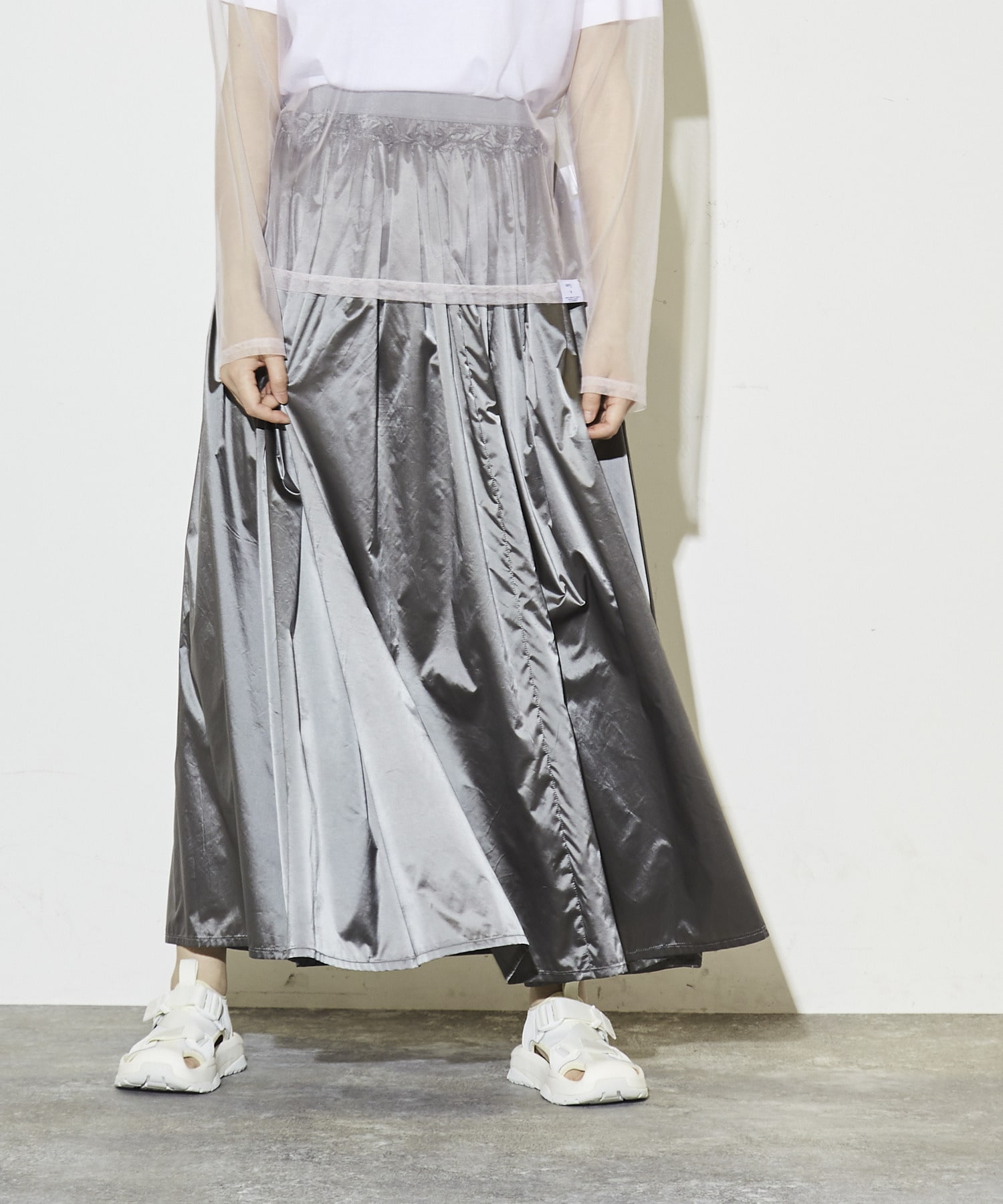 B7 / taffeta gather skirt(タフタギャザースカート)-