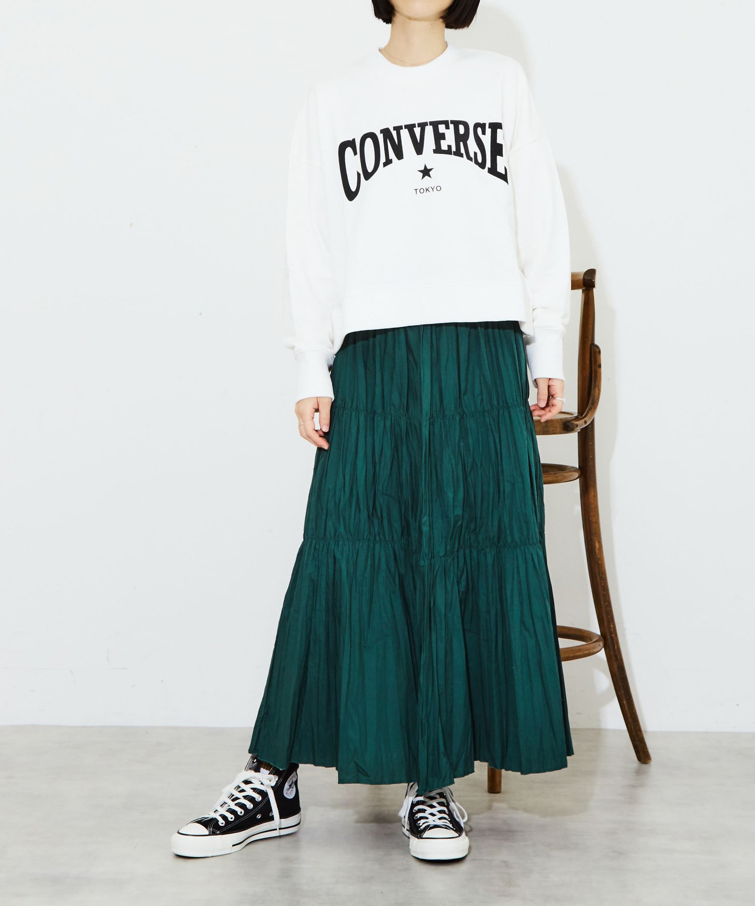 GATHER PLEATS TIERED SKIRT｜CONVERSE TOKYO (コンバーストウキョウ