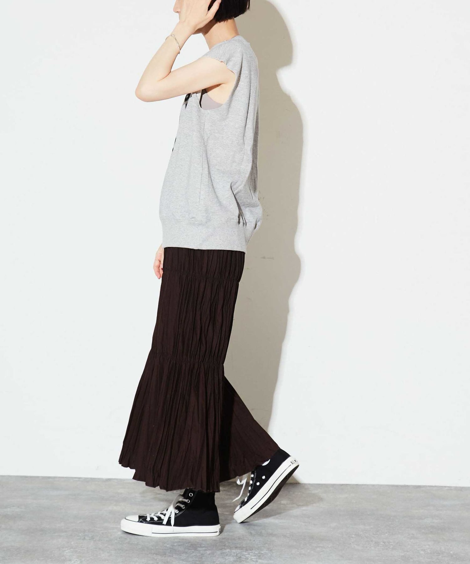 GATHER PLEATS TIERED SKIRT｜CONVERSE TOKYO (コンバーストウキョウ