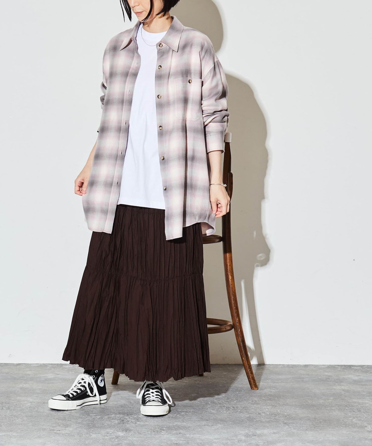 GATHER PLEATS TIERED SKIRT｜CONVERSE TOKYO (コンバーストウキョウ