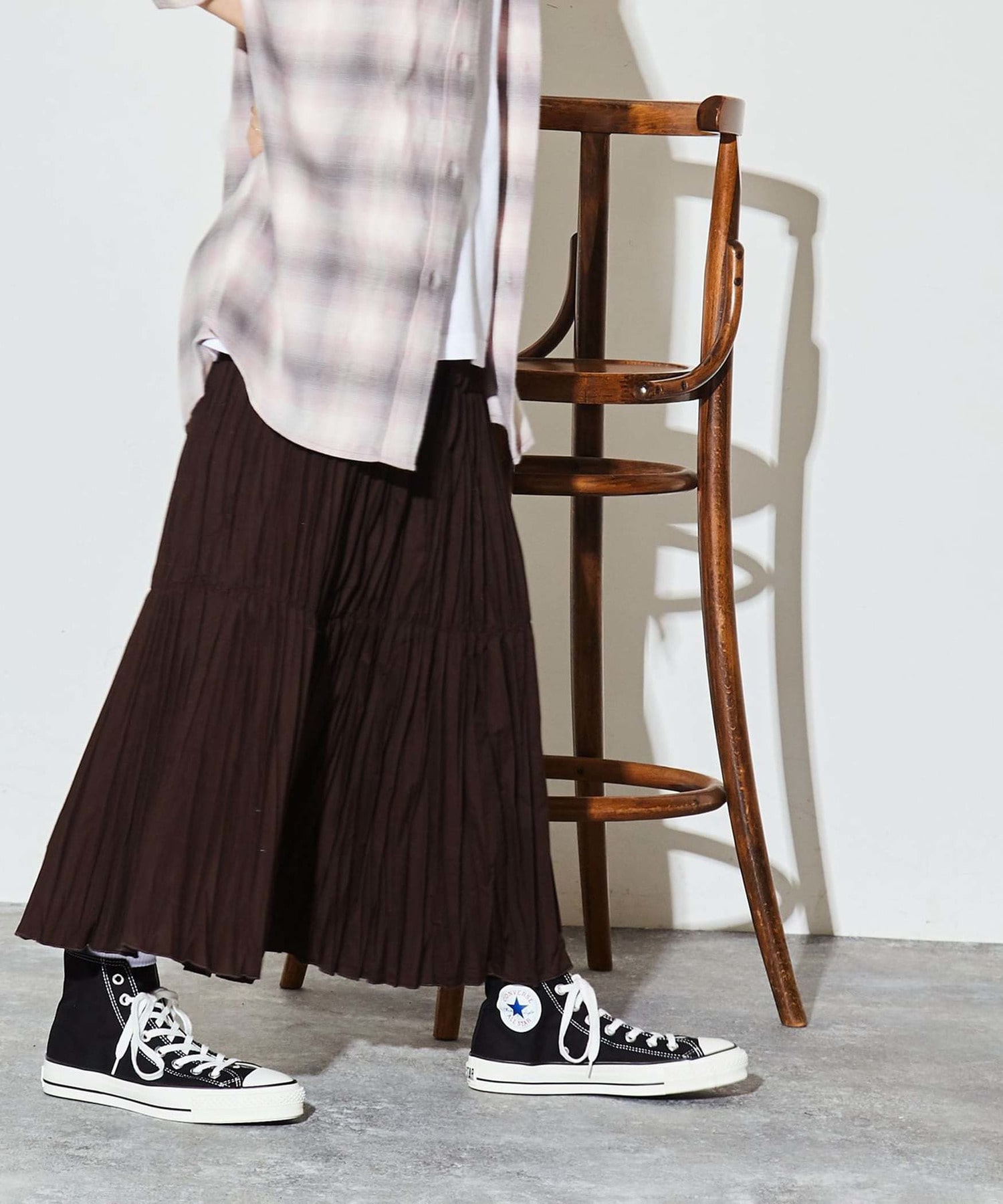 GATHER PLEATS TIERED SKIRT｜CONVERSE TOKYO (コンバーストウキョウ