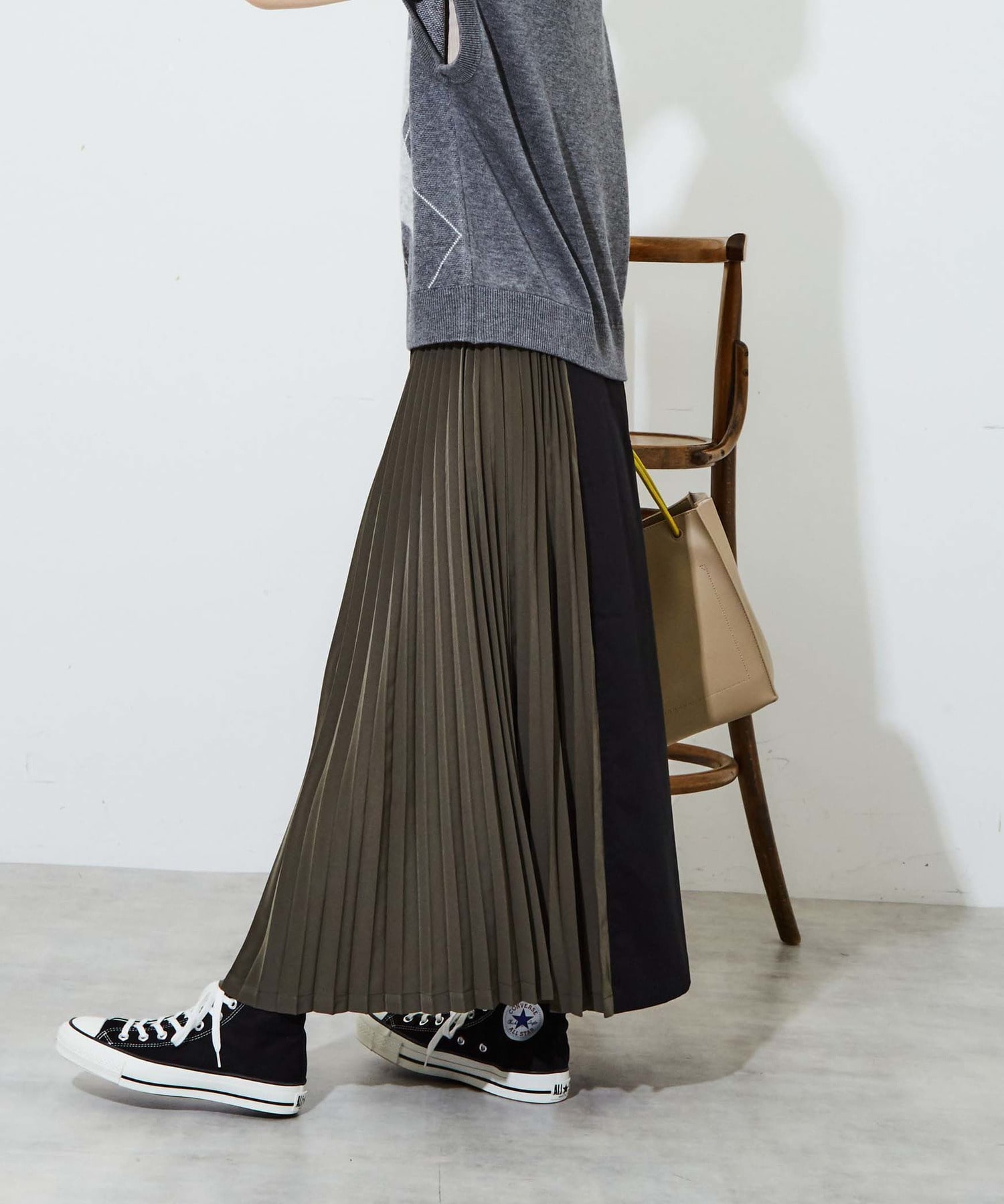 PLEATS MILITARY CARGO SKIRT