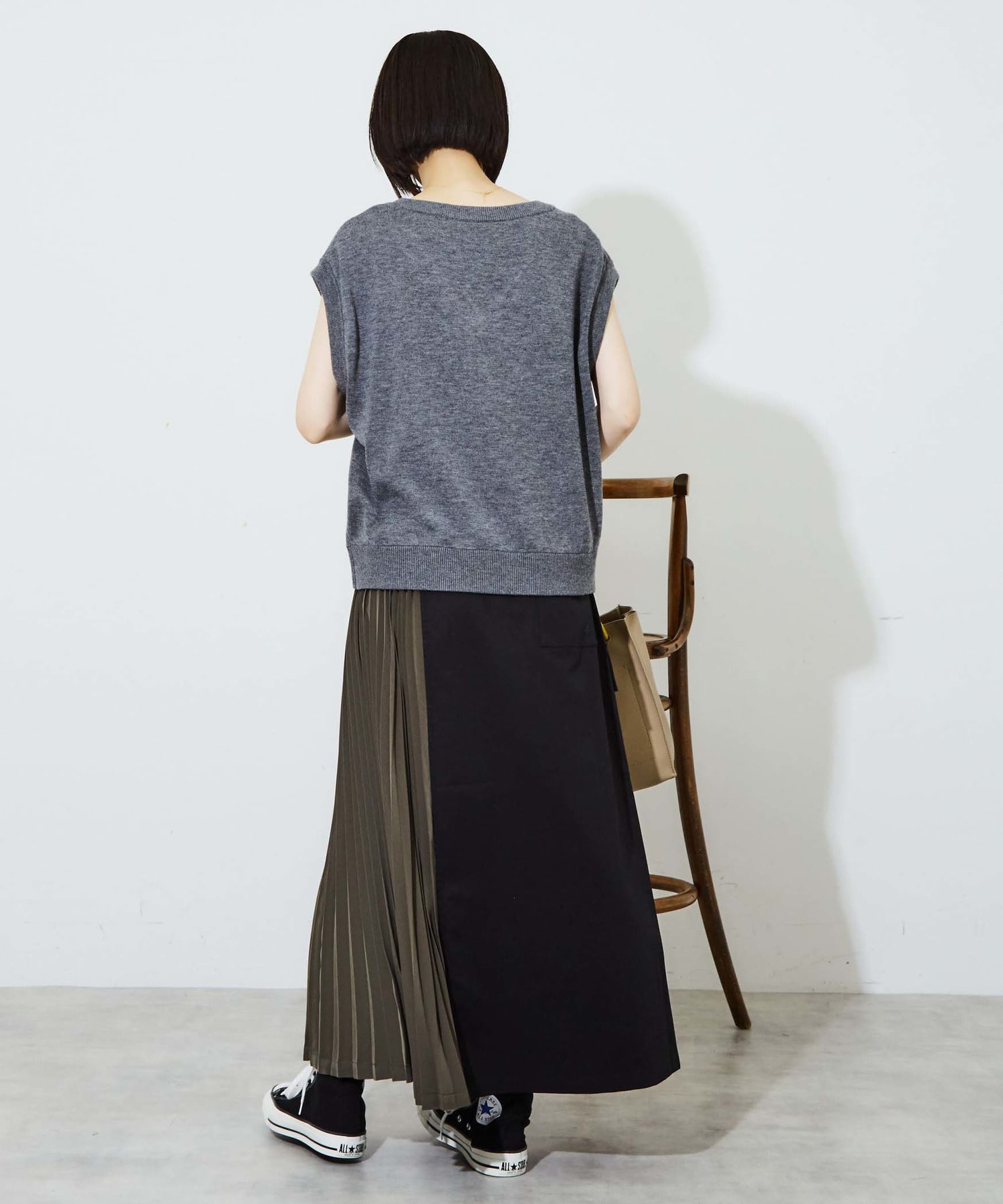 PLEATS MILITARY CARGO SKIRT