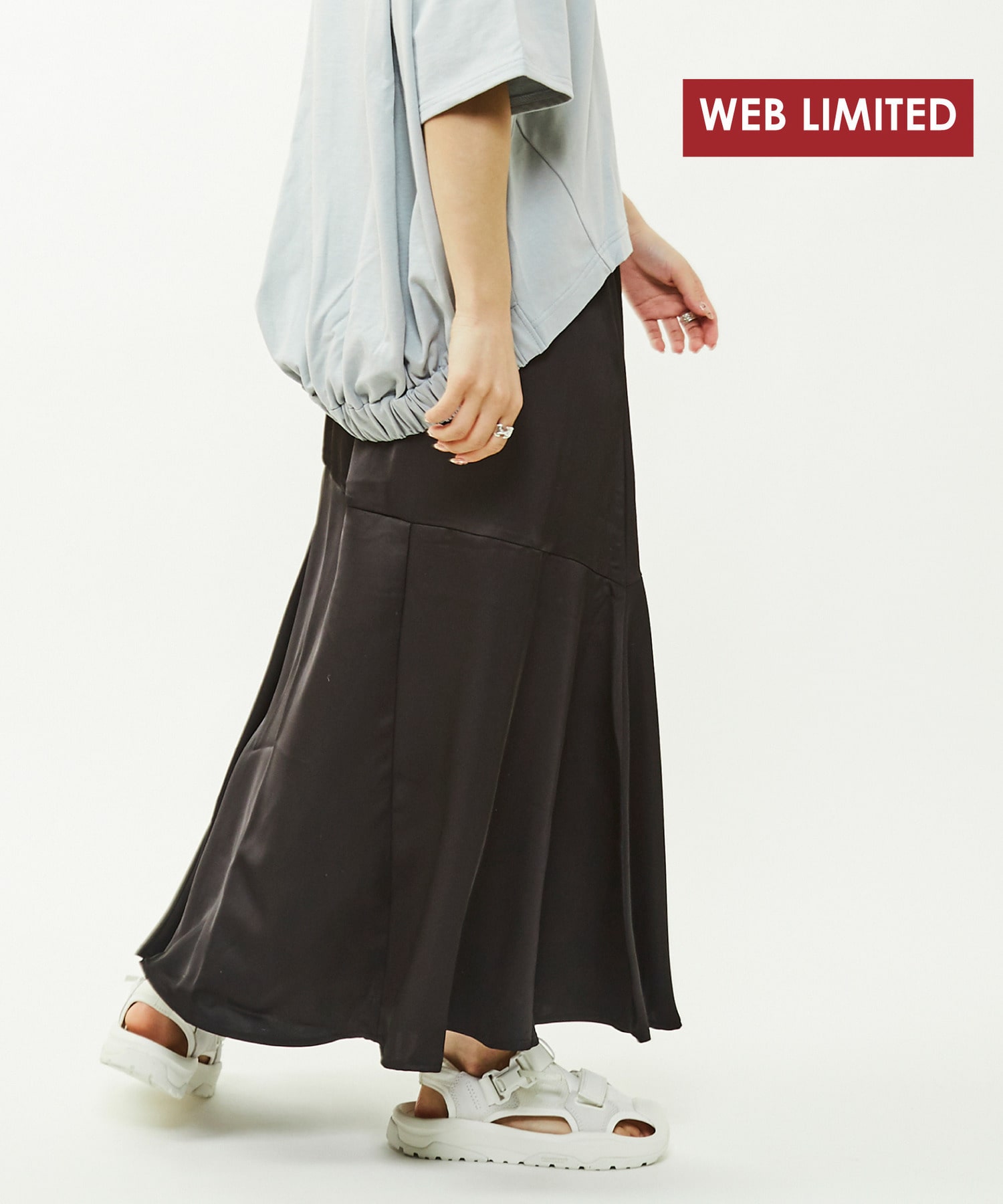 【WEB LIMITED】MERMAID LINE SATIN SKIRT