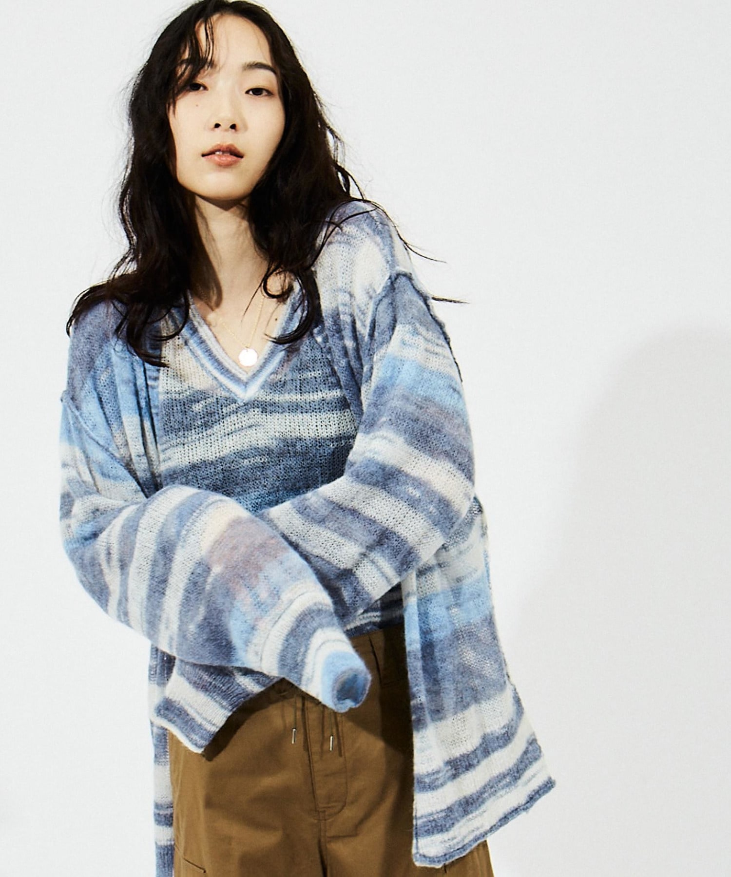 GRADATION SHEER KNIT CARDIGAN