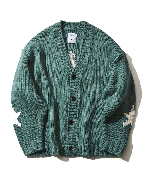 STAR★ LOWGAGE PULLOVER KNIT CARDIGAN 詳細画像 グリーン 1