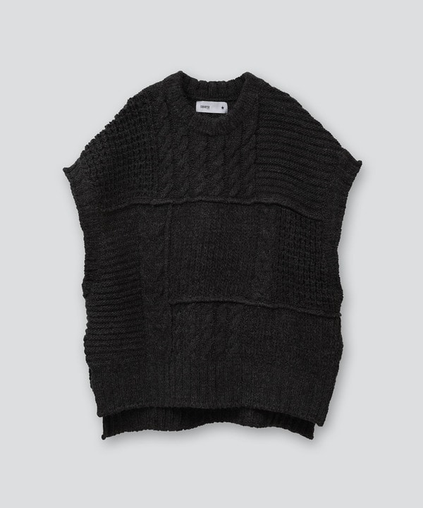 OVER SILHOUETTE CABLE KNIT VEST 詳細画像 12