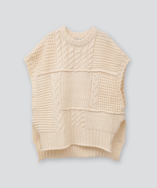 OVER SILHOUETTE CABLE KNIT VEST 詳細画像 14