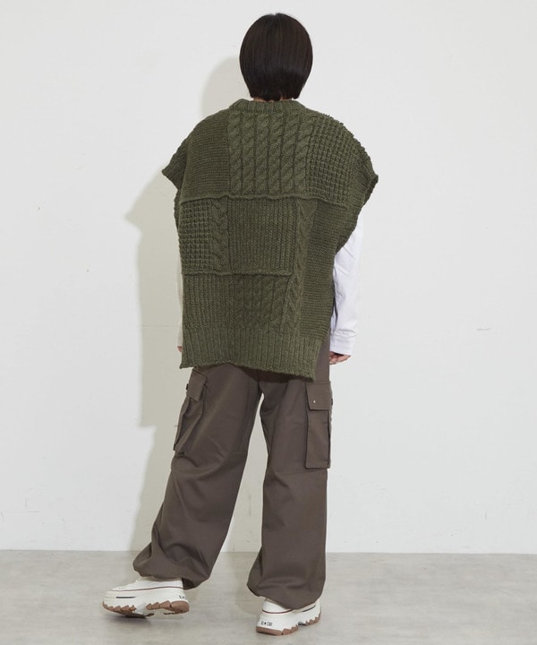 OVER SILHOUETTE CABLE KNIT VEST 詳細画像 7