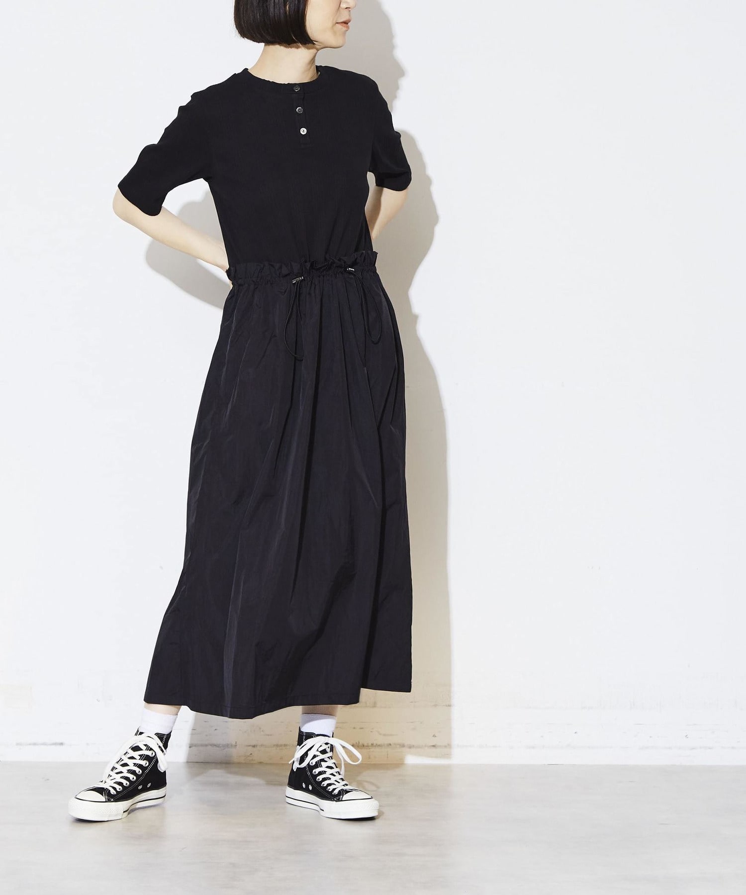 HALFSLEEVE RIB DOCKING DRESS｜CONVERSE TOKYO (コンバーストウキョウ 