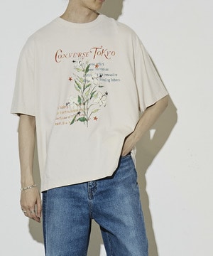 LILY FLOWER PRINT PIGMENT DYE TEE