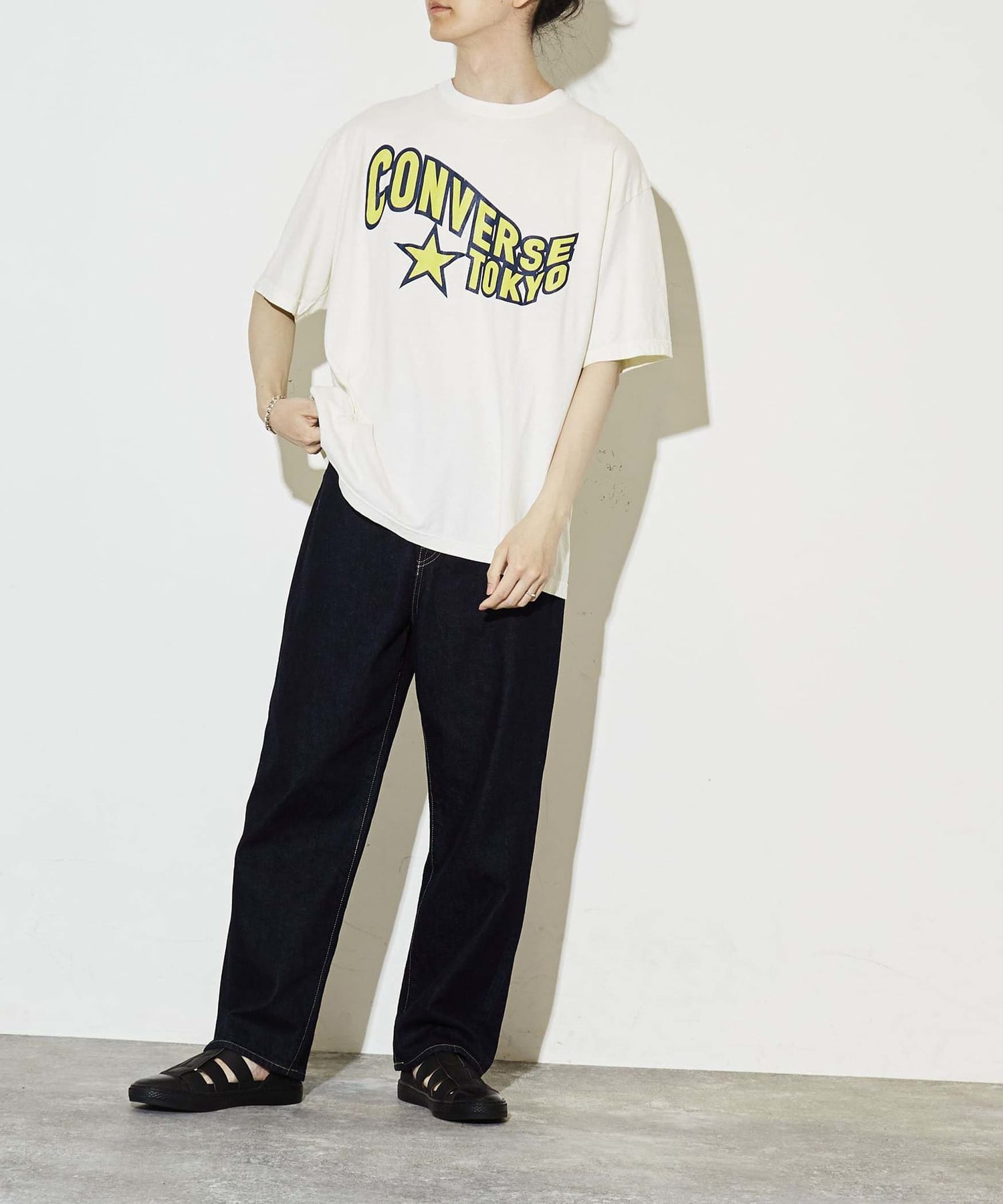 PIGMENT DYE CRACK PRINT LOGO TEE