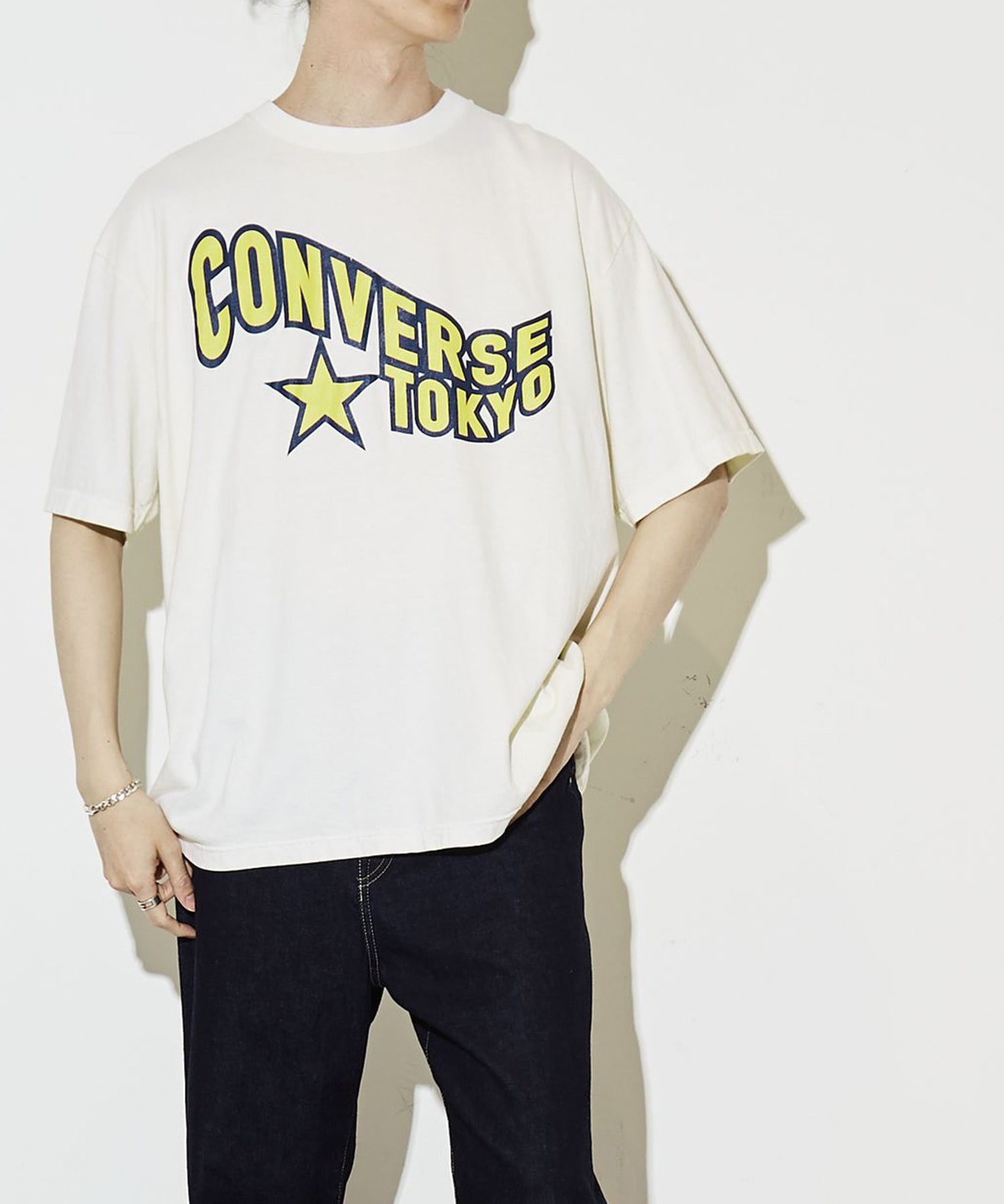 PIGMENT DYE CRACK PRINT LOGO TEE