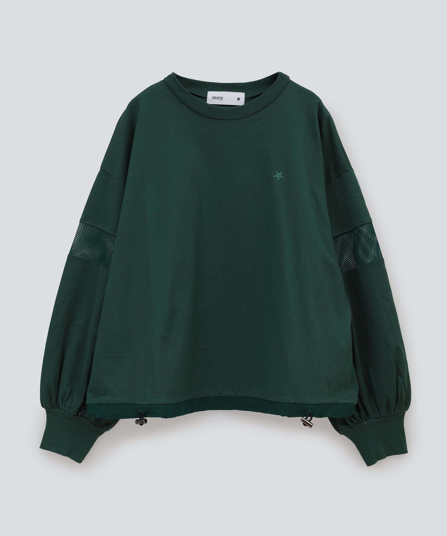 MESH SWITCHING HEM CORD PULLOVER