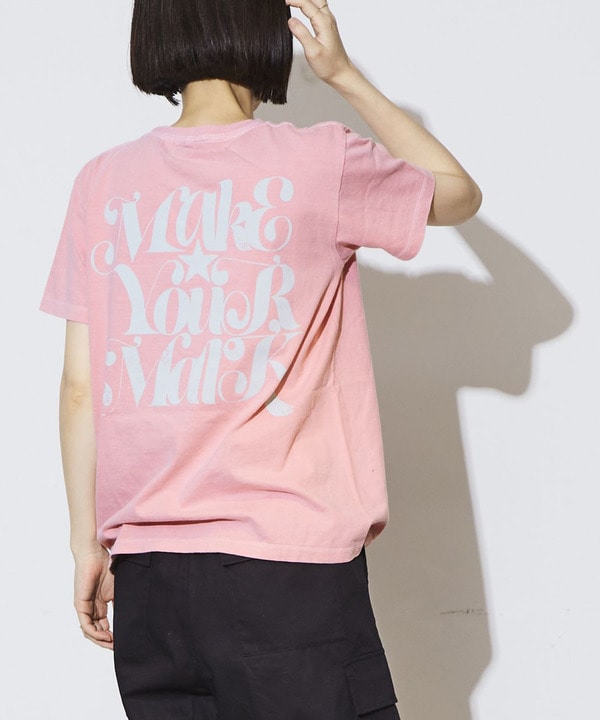 【MAKE YOUR MARK】PIGMENT DYE BACK PRINT TEE 詳細画像 ピンク 1