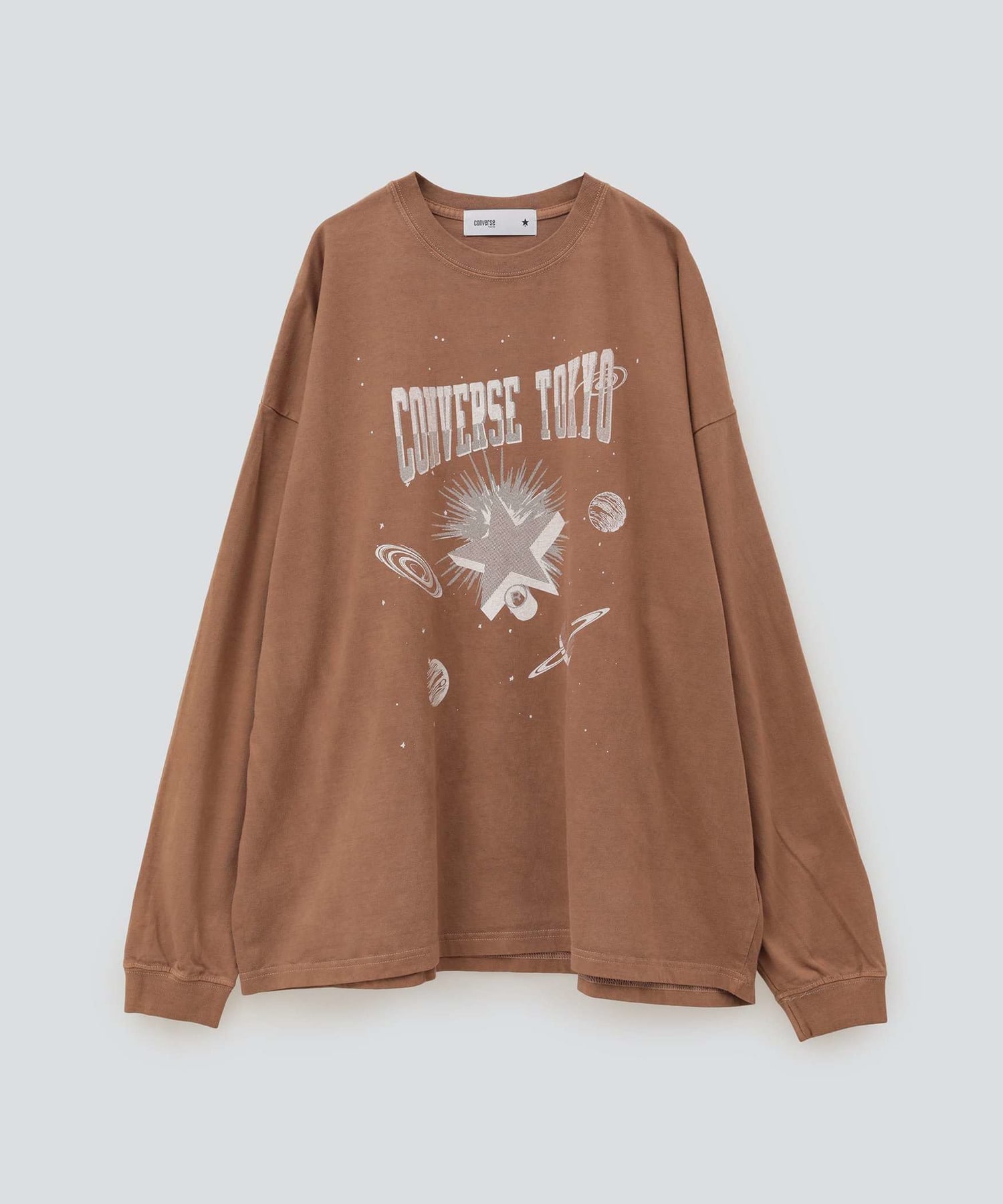 PIGMENT DYE SPACE PRINT LONG SLEEVE TEE