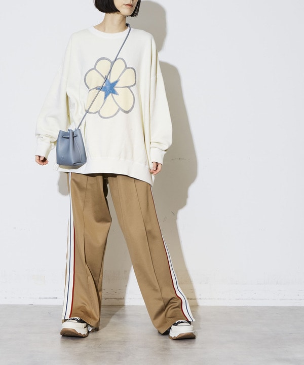 PIGMENT DYE CRACK PRINT FLOWER SWEAT 詳細画像 2