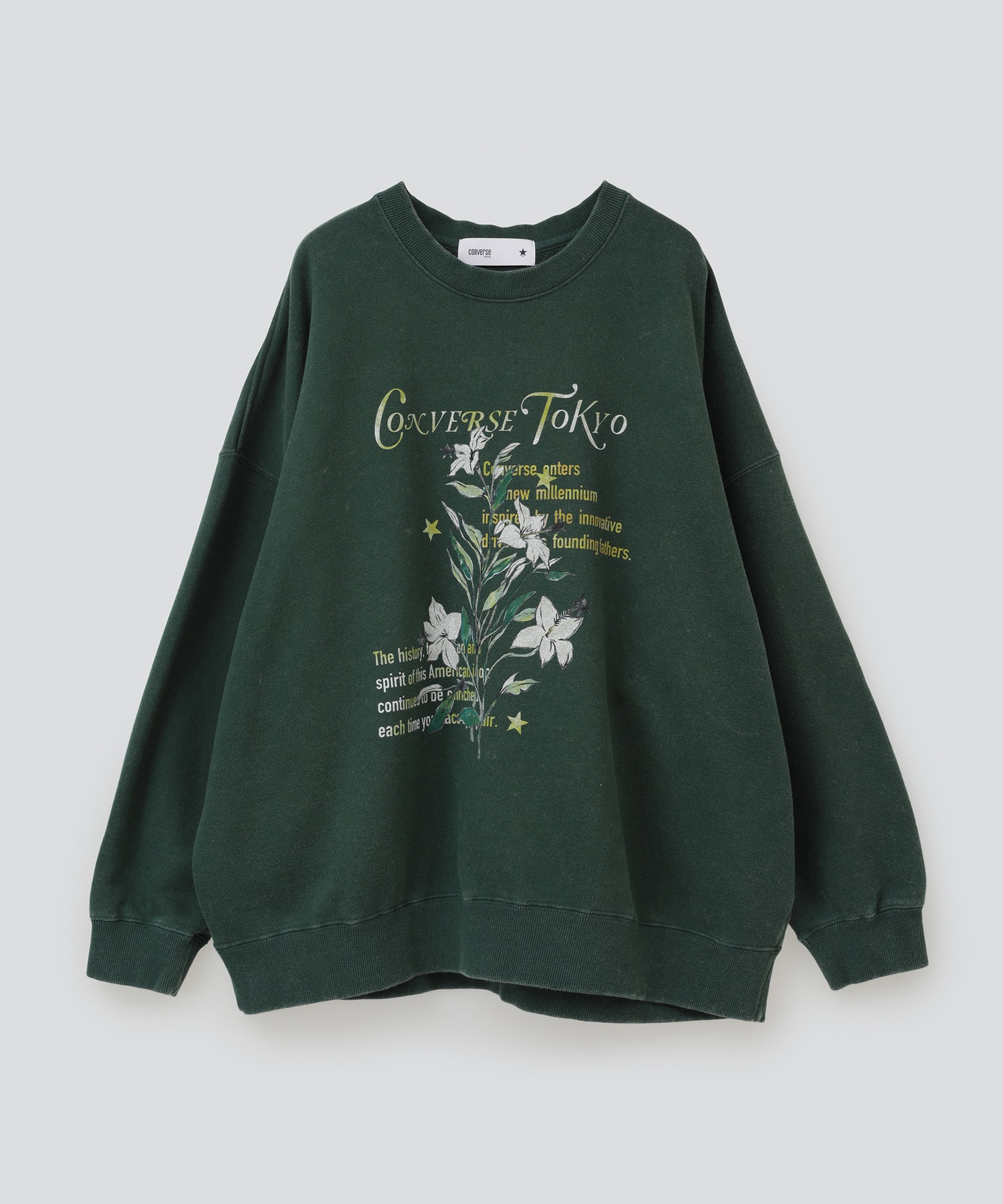 LILY FLOWER PRINT PIGMENT DYE SWEAT｜CONVERSE TOKYO (コンバース 