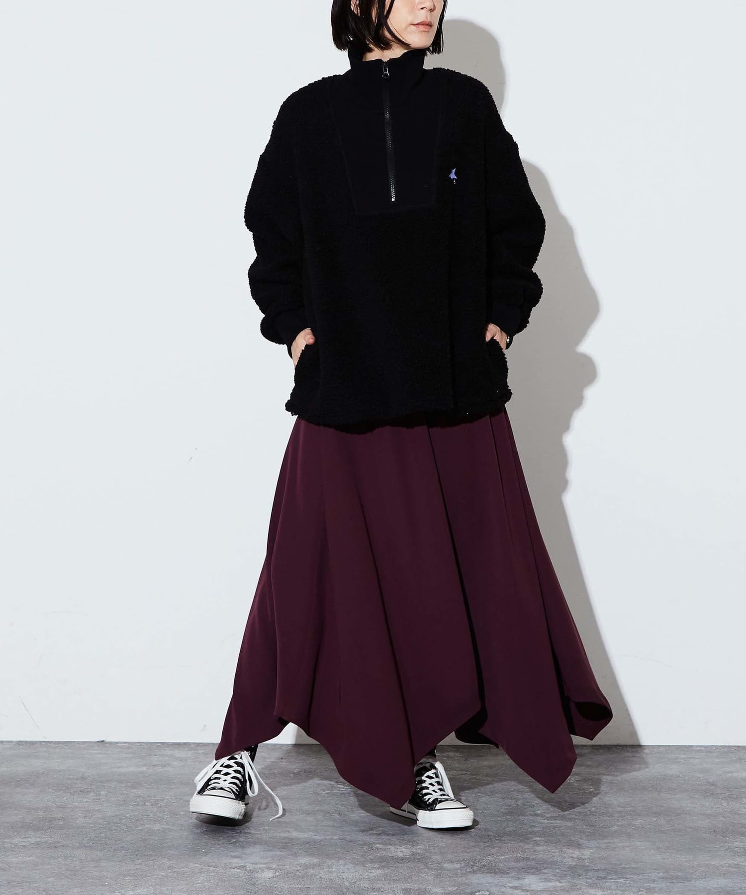 ＜6(ROKU)＞BOA HOODED HALF ZIP PULLOVER