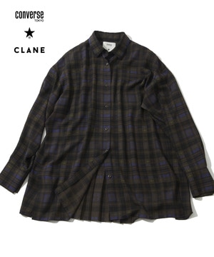 【CONVERSE TOKYO × CLANE】CHECKED BACK PLEATS SHIRT