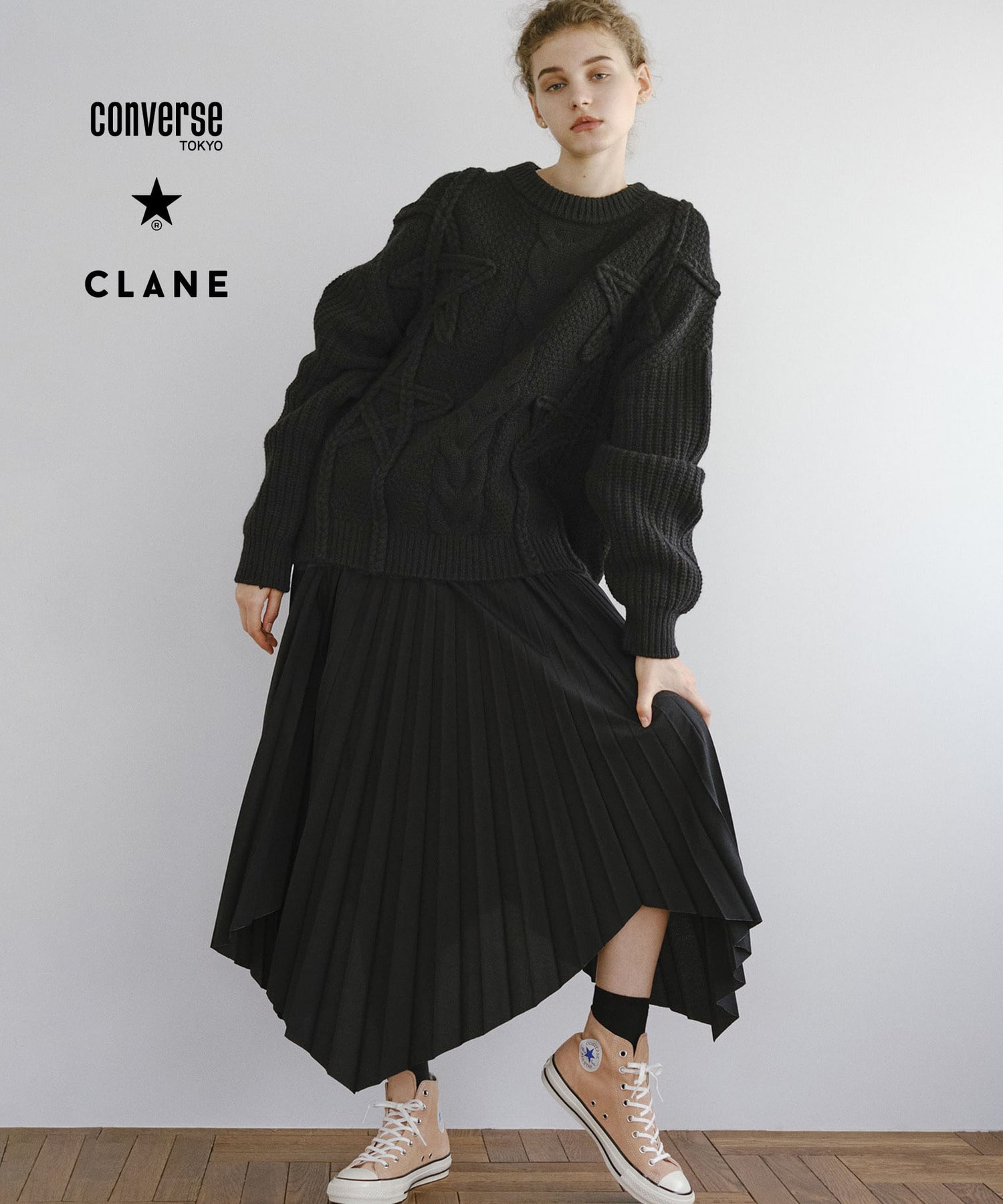 CONVERSE TOKYO × CLANE】STAR CUT PLEATED SKIRT｜CONVERSE TOKYO