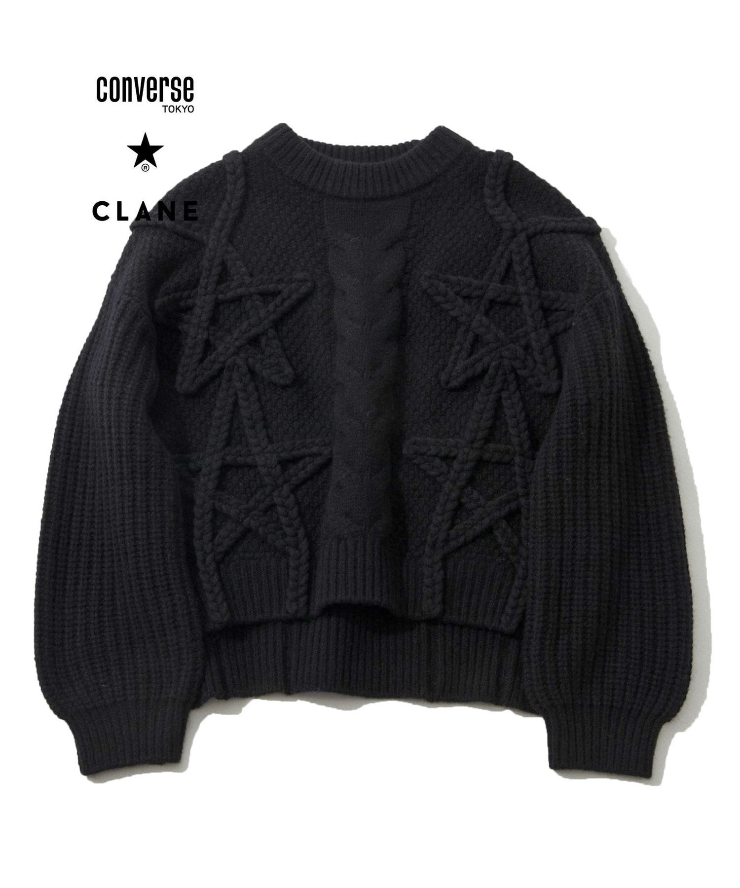 CLANE CONVERSE STAR MOTIF PULLOVER KNITカラーグレー