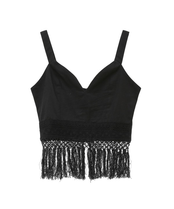 【STAR★LACE】COTTON FRINGED BUSTIER 詳細画像 ブラック 1