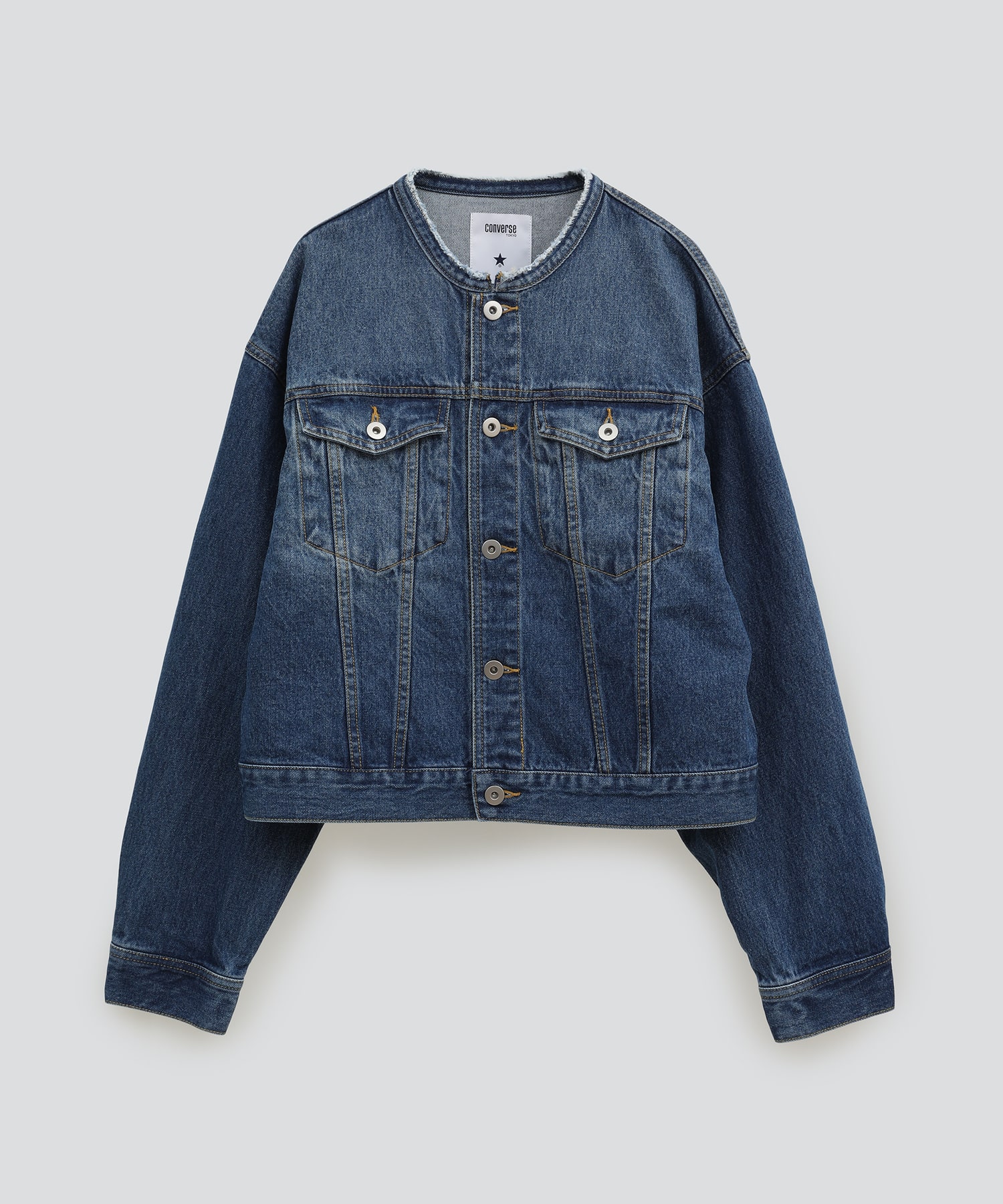 COLLARLESS DENIM JACKET｜CONVERSE TOKYO (コンバーストウキョウ