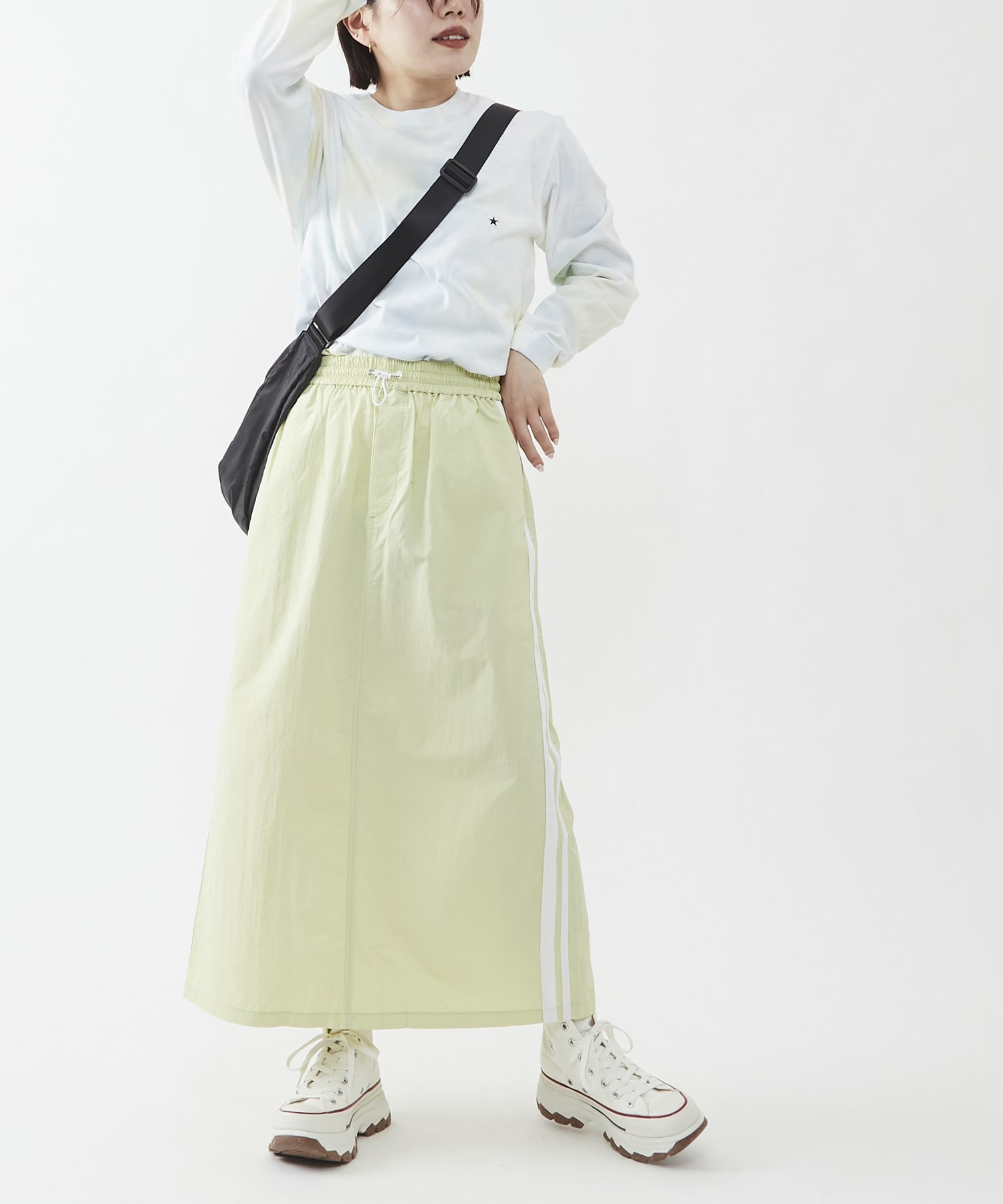 SIDE LINE NYLON TRACK SKIRT｜CONVERSE TOKYO (コンバーストウキョウ 