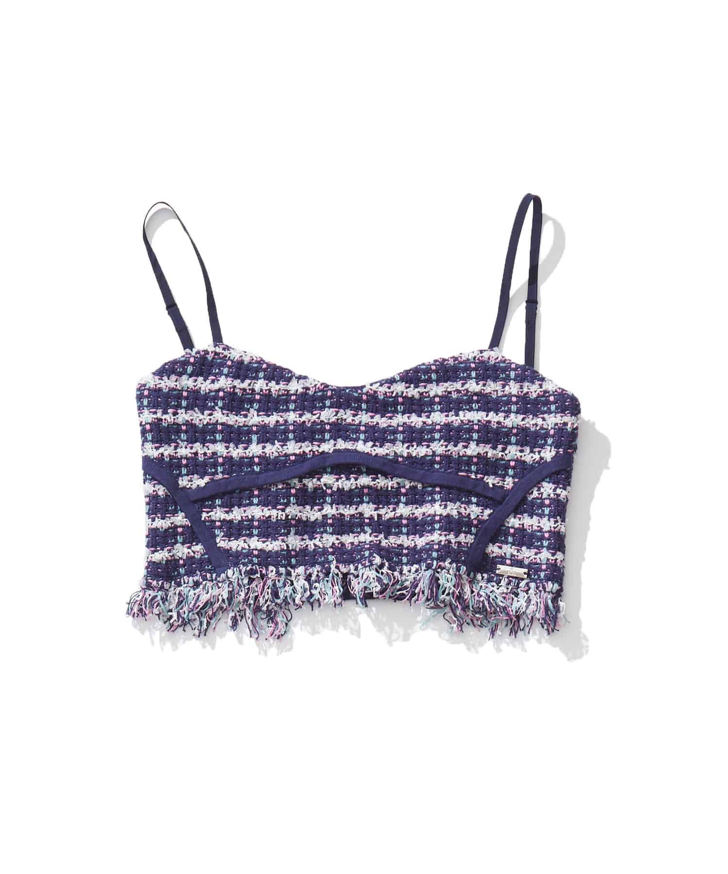 TWEED FRINGED BUSTIER