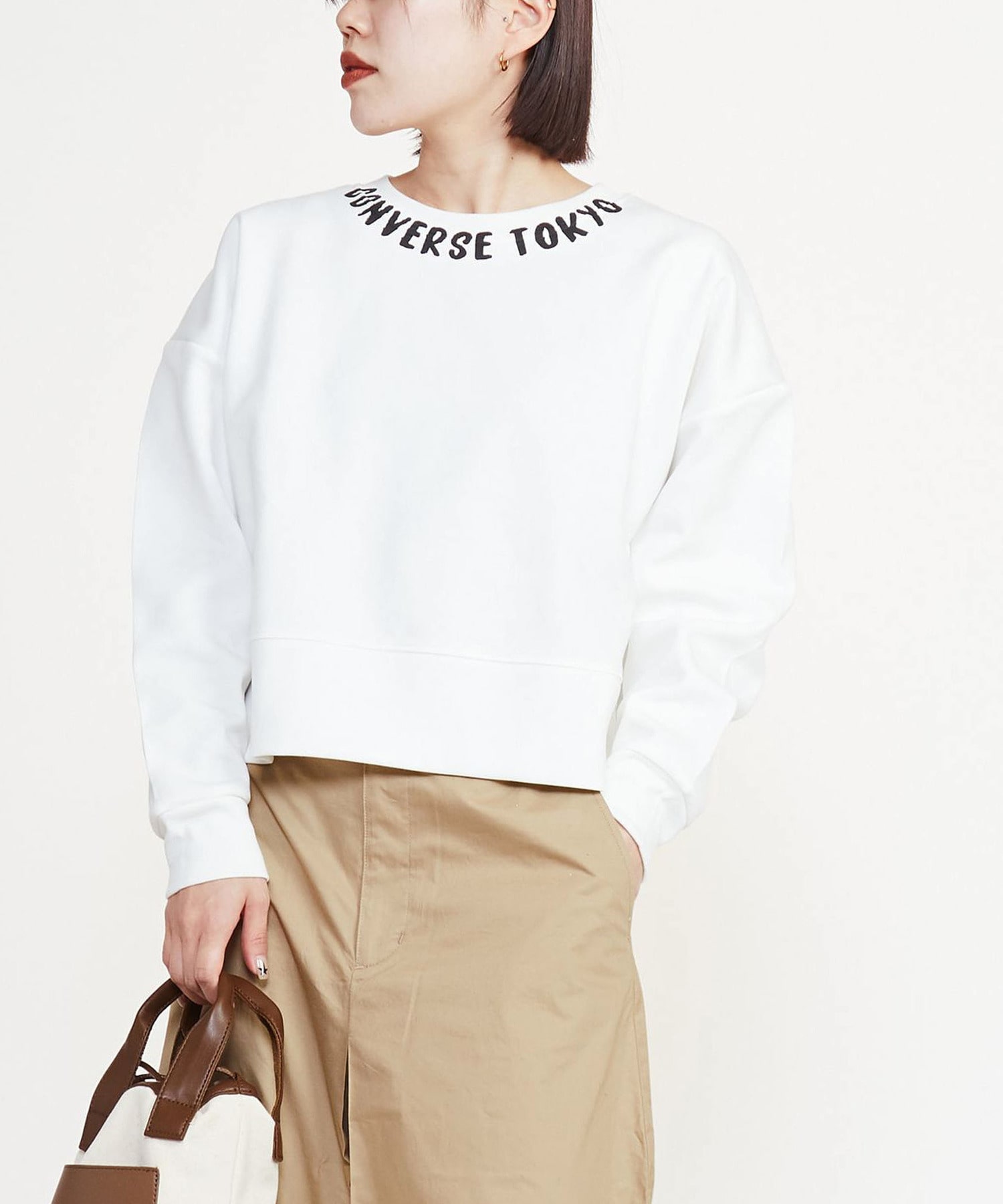 NECK LOGO PRINT SWEAT