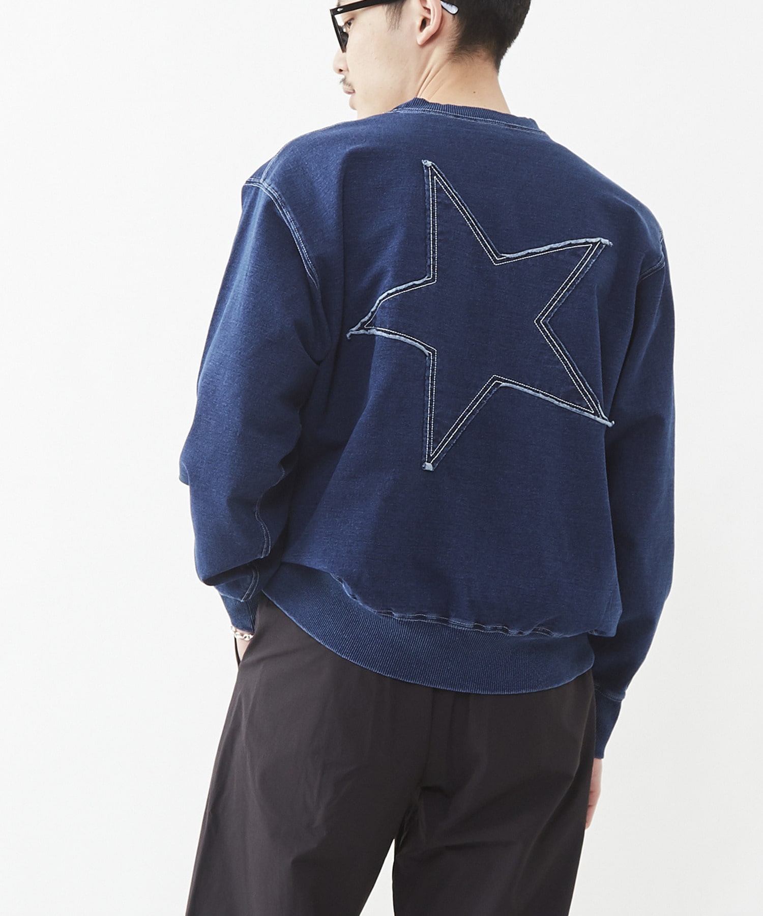 BACK STAR☆ PATCH DENIM SWEAT｜CONVERSE TOKYO (コンバース 