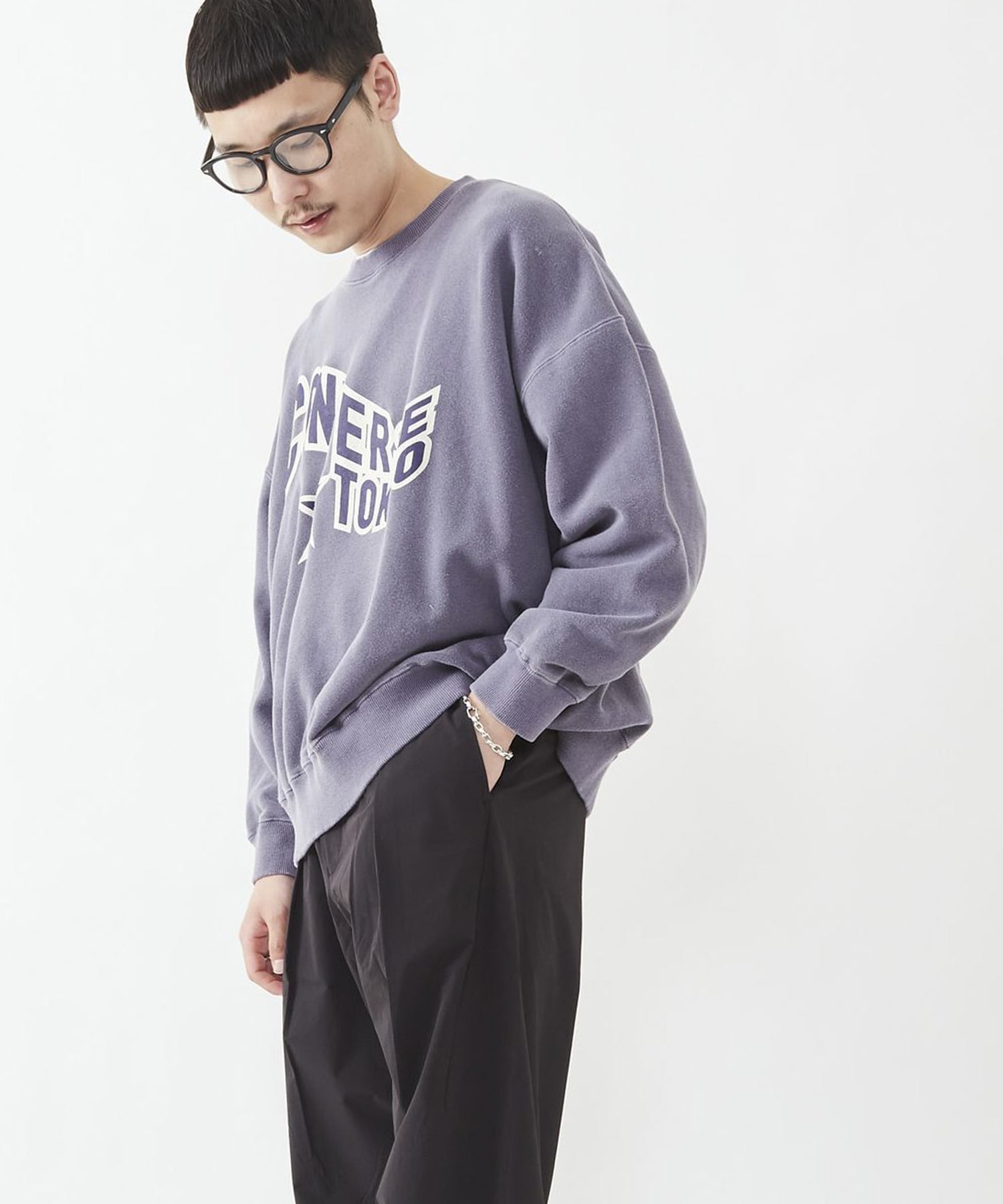 VINTAGE LIKE LOGO PRINT SWEAT