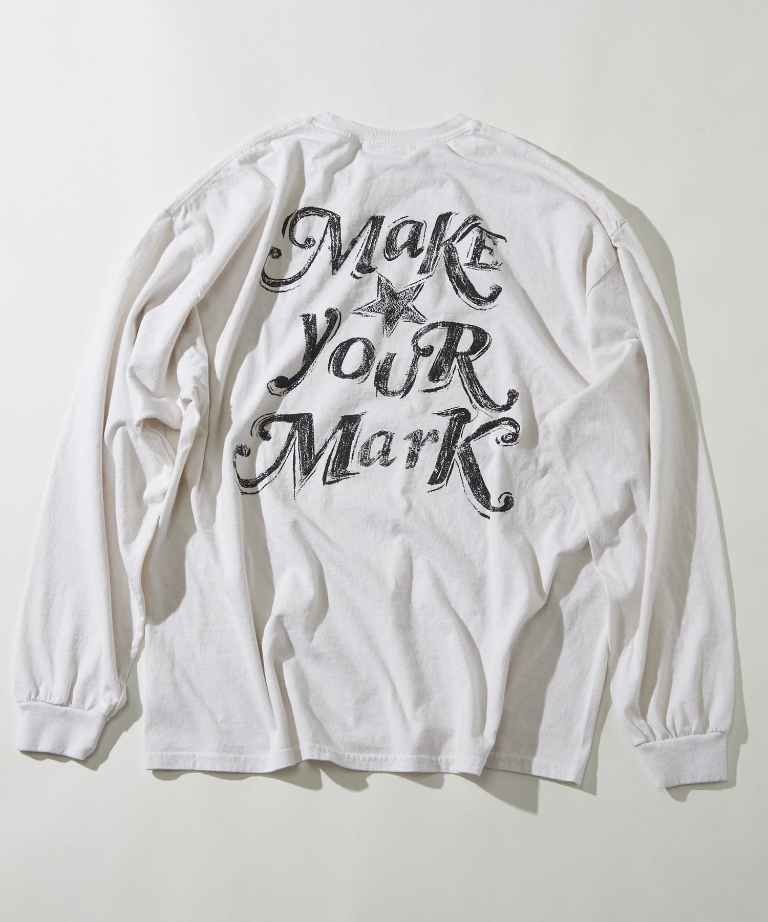 【MAKE YOUR MARK】PIGMENT DYE BACK PRINT LONGSLEEVE TEE