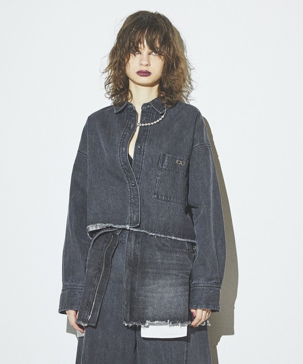 【HL】DENIM SHORT SHIRT JACKET 詳細画像 グレー 1