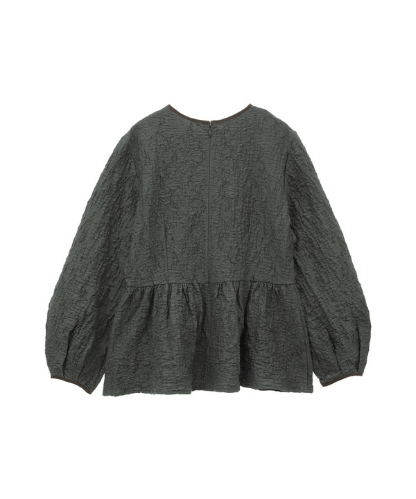 JACQUARD PEPLUM BLOUSE 詳細画像 1