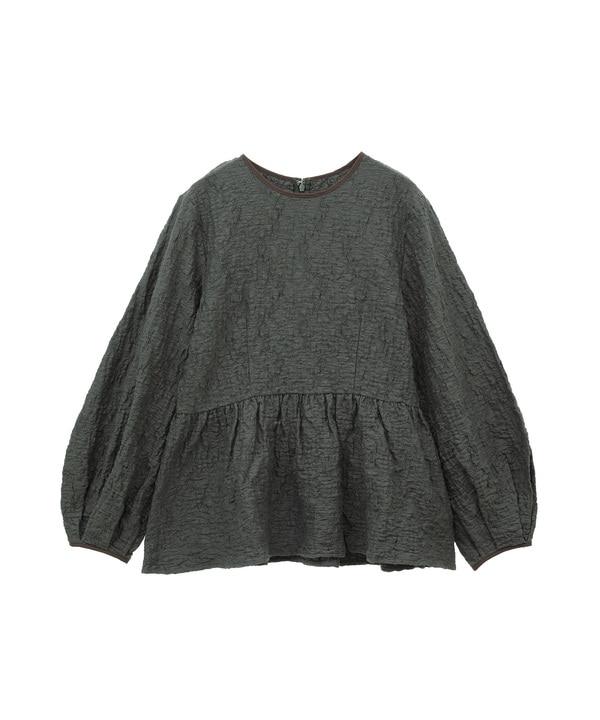 JACQUARD PEPLUM BLOUSE 詳細画像 チャコールグレー 1